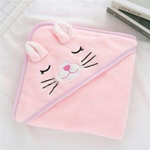 PatPat Baby Hug Blanket Spring Winter Autumn Newborn Air Conditioner Quilt Bath Towel Coral Fleece Hat Wrap Warm Birth Blanket Gift  - Pink