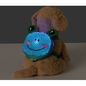 PatPat Go-Glow Illuminating Pet Harness Bag with Light Up Frog Bag for Small Medium Pets Including Controller (Built-In Battery)  - Green