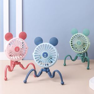 PatPat Mini Stroller Fan Clip-on Portable Handheld Fan USB Charging with Night Light for Car Seat Crib Bike Treadmill Bedroom  - Blue