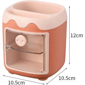 PatPat Cute Pen Holder with Dust Lid Compartment Pencil Pen Holder Desk Organizers Container Stationery Supplies  - Orange