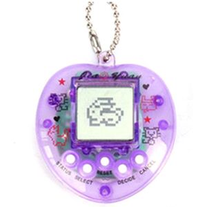 PatPat Virtual Electronic Digital Pet Keychain Game Retro Handheld Game Machine Nostalgic Virtual Electronic Digital Pets Keychain Game Electronic Toys for K  - Purple