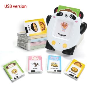 PatPat Talking Flash Cards Learning Toys Childhood Early Intelligent Education Audio Card Reading Learning English Machine with 224 Words for Age 2-6 Years  - Black/White