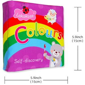 PatPat Cloth Baby Book English Alphanumeric Cloth book Touch and Feel Early Educational and Development Toy with Sound Paper 5 pages  - Purple