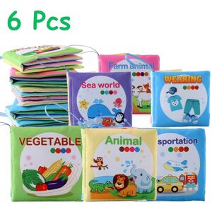 PatPat Baby Cloth Book Baby Early Education Cognition Farm Animal Vegetable Animals Wearing Transportation Sea World Cloth Book  - Multi-color