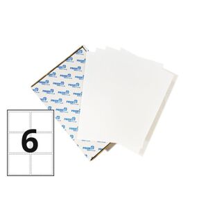 Printer Labels - 6 Per Sheet - Round Corners - 500 Sheets