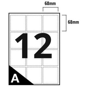 Printer Labels - 12 Per Sheet - Round Corners  - 500 Sheets