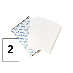 Printer Labels - 2 Per Sheet - Square Corners  - 500 Sheets