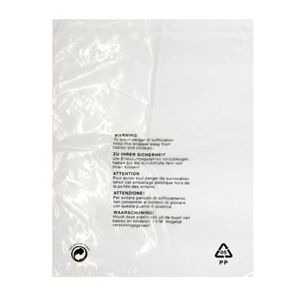 450 x 550mm Clear Polypropylene Garment Bags - 100 Bags