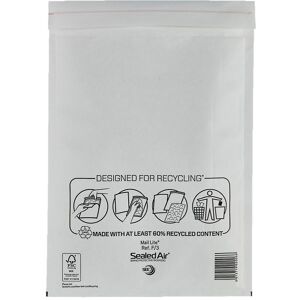 220 x 330mm - Sealed Air Mail Lite Bags F/3 - White - 50 Bags