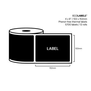 4 x 6 Priory Elements EcoLabels™ - Phenol Free Thermal Labels - 12 Rolls