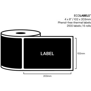 4 x 8 Priory Elements EcoLabels™ - Phenol Free Thermal Labels - 6 Rolls