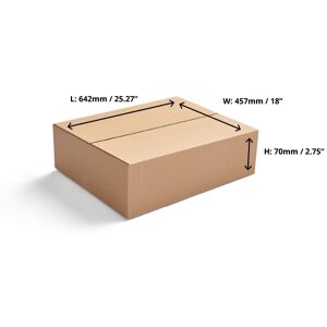 Single Wall Cardboard Boxes - 642 x 457 x 70mm (0421) - 20 Boxes