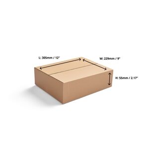 Single Wall Cardboard Boxes - 305 x 229 x 55mm - 25 Boxes