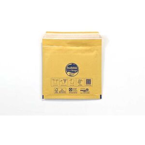 180 x 160mm - CD Size Bubble Lined Bags - Gold - 100 Bags