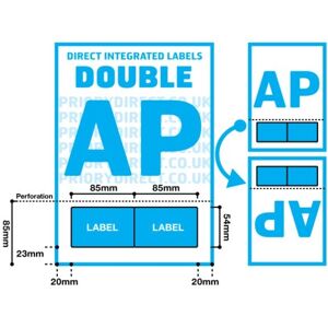 Double Integrated Labels With Perforation - Style AP - 1,000 Sheets