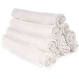 Jane Bamboo Muslin Cloths For Baby 35 x 35 cm (10-Pack), White Jane Bamboo Muslin Cloths For Baby 35 x 35 cm (10-Pack), White
