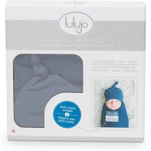 Sky Rockets Lulujo - Bamboo Hat and Muslin Swaddle Blanket Gift Set - Navy Sky Rockets Lulujo - Bamboo Hat and Muslin Swaddle Blanket Gift Set - Navy