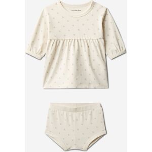 Calvin Klein Baby Girls CK AOP Dress in Ivory Calvin Klein Baby Girls CK AOP Dress in Ivory