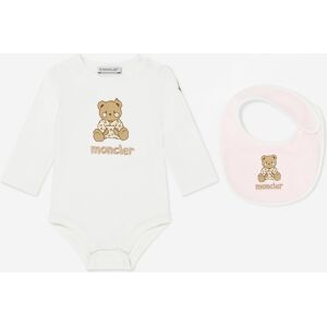 Moncler Enfant Baby Girls Teddy Bear Bodysuit and Bib Gift Set in Pink Moncler Enfant Baby Girls Teddy Bear Bodysuit and Bib Gift Set in Pink