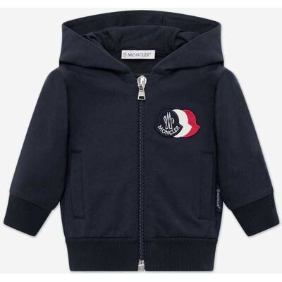 Moncler Enfant Baby Boys Zip Up Hoodie in Navy Moncler Enfant Baby Boys Zip Up Hoodie in Navy