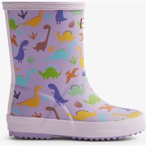 Hunter Kids First Dinosaur Print Wellington Boots in Purple Hunter Kids First Dinosaur Print Wellington Boots in Purple