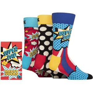 Mens 3 Pair Happy Socks Super Dad Gift Boxed Socks Multi 7.5-11.5 Unisex - Multi Coloured - Size: 7.5-11.5 Unisex Mens 3 Pair Happy Socks Super Dad Gift Boxed Socks Multi 7.5-11.5 Unisex - Multi Coloured - Size: 7.5-11.5 Unisex