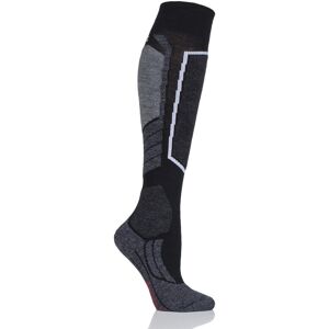 1 Pair Black SK4 Medium Volume Wool Ski Socks Ladies 4-5 Ladies - Falke  - Black - Size: 4-5 Ladies