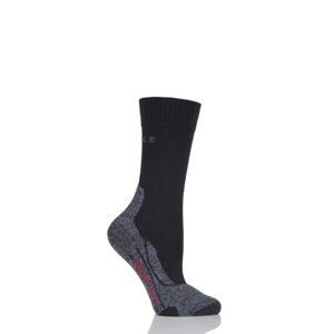1 Pair Black TK2 Sensitive Trekking Medium Cushioned Socks Ladies 2.5-3.5 Ladies - Falke  - Black - Size: 2.5-3.5 Ladies