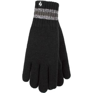 Mens 1 Pack SOCKSHOP Heat Holders Cedar Stripe Cuff Gloves Black S/M - Black - Size: Small Mens 1 Pack SOCKSHOP Heat Holders Cedar Stripe Cuff Gloves Black S/M - Black - Size: Small