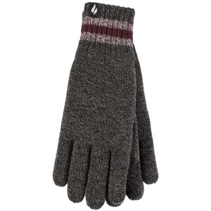Mens 1 Pack SOCKSHOP Heat Holders Cedar Stripe Cuff Gloves Charcoal L/XL - Grey - Size: Large Mens 1 Pack SOCKSHOP Heat Holders Cedar Stripe Cuff Gloves Charcoal L/XL - Grey - Size: Large