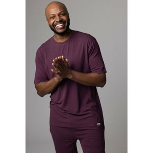 Mens 1 Pack Lazy Panda Bamboo Loungewear Selection T-Shirt Burgundy XX Large - Red - Size: 2X-Large