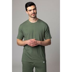 Mens 1 Pack Lazy Panda Bamboo Loungewear Selection T-Shirt Olive Green XX Large - Green - Size: 2X-Large