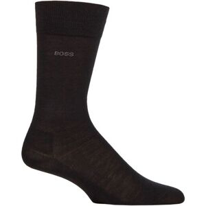 Hugo Boss Mens 1 Pair BOSS William Plain Virgin Wool Plain Socks Black 7-8 Mens  - Black - Size: 7-8 Mens