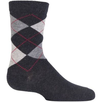 1 Pair Anthracite Melange Cotton Argyle Socks Kids Unisex 3-5.5 Kids (6-24 Months) - Falke - Grey - Size: 3-5.5 Kids 1 Pair Anthracite Melange Cotton Argyle Socks Kids Unisex 3-5.5 Kids (6-24 Months) - Falke - Grey - Size: 3-5.5 Kids
