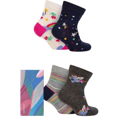 Babies and Kids 4 Pair Thought Luma Bamboo Unicorn Gift Boxed Socks Multi 0-12 Months - Multi Coloured - Size: 0-12 Months Babies and Kids 4 Pair Thought Luma Bamboo Unicorn Gift Boxed Socks Multi 0-12 Months - Multi Coloured - Size: 0-12 Months