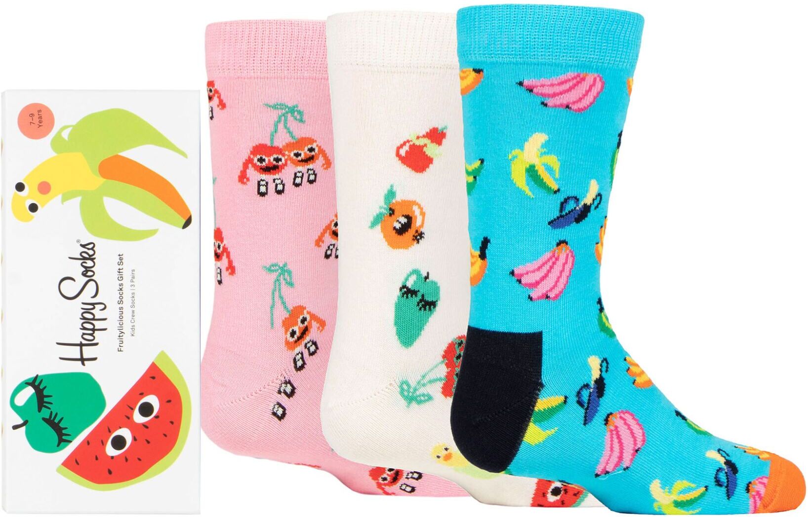 Kids 3 Pair Happy Socks Fruit Socks Gift Set Multi 0-12 Months - Multi Coloured - Size: 0-12 Months