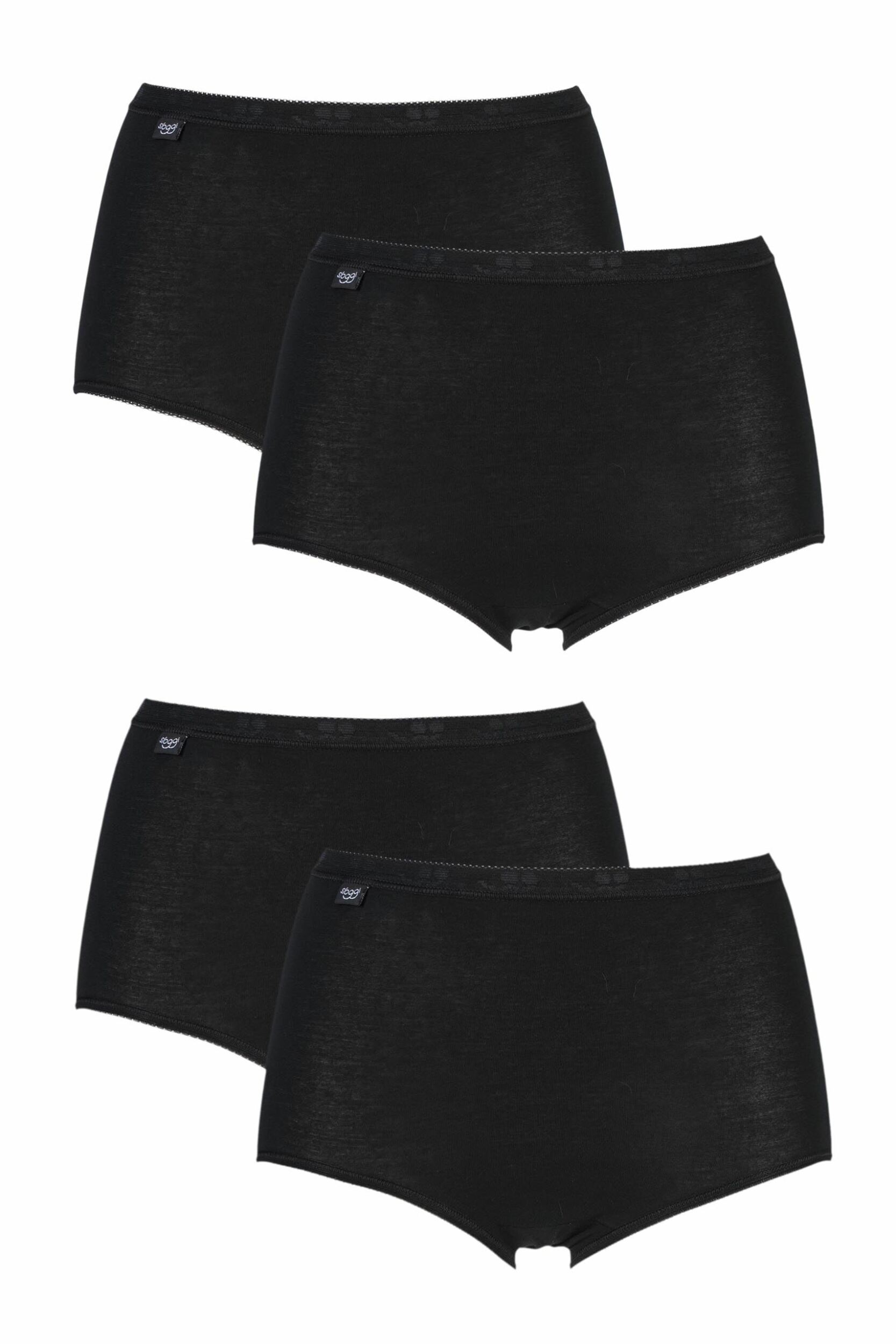 4 Pack Black Basic Maxi Briefs Ladies 12 Ladies - Sloggi  - Black - Size: UK 12