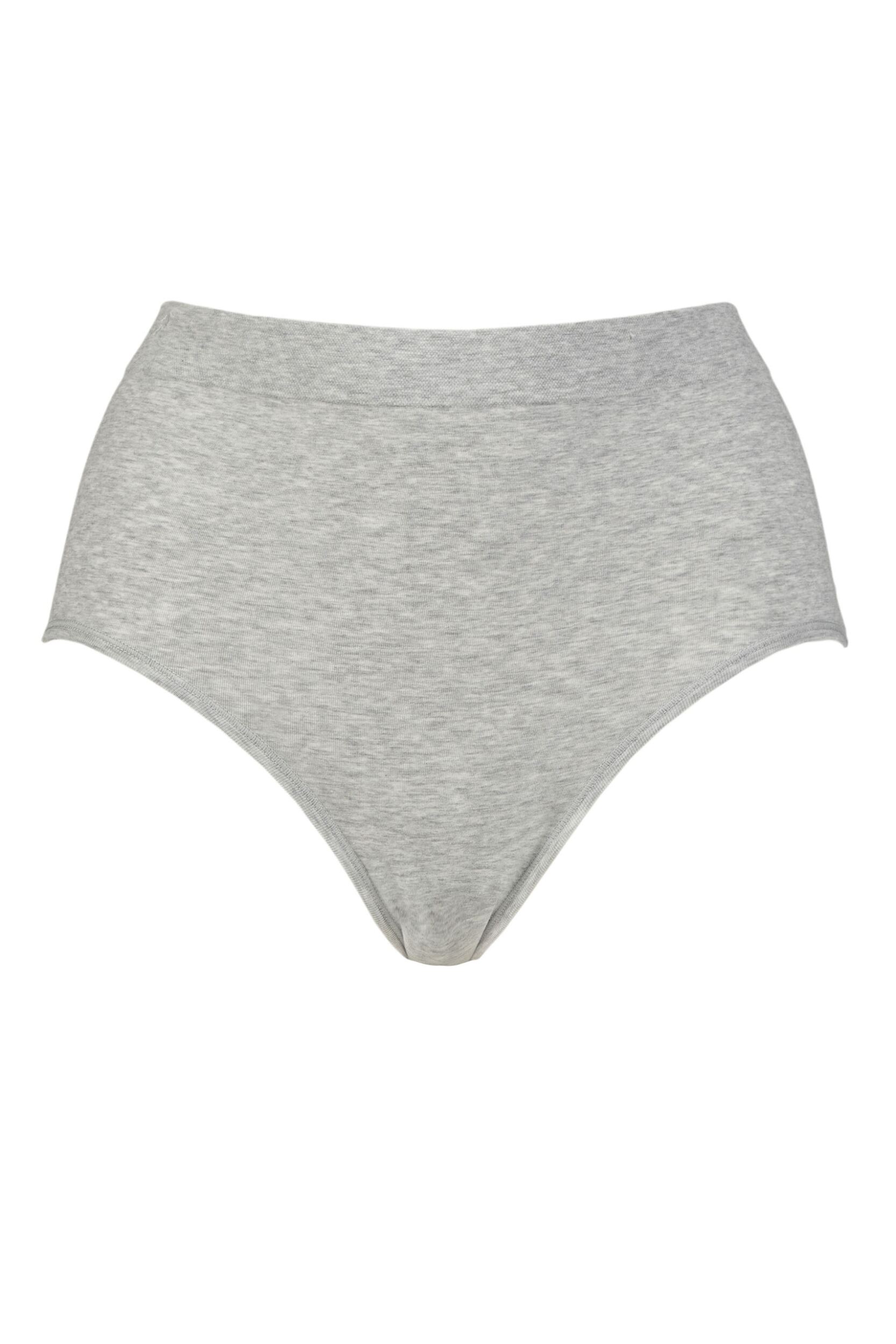 SockShop Ladies 1 Pack Ambra Organic Cotton Full Brief Underwear Mid Grey Marl UK 14-16  - Grey - Size: UK 14-16