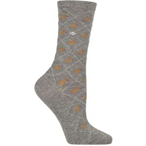 SockShop Women's 1 Pair Burlington Christmas Reindeer Cotton Socks Grey 3.5-7 Women's - Grey - Size: Small SockShop Women's 1 Pair Burlington Christmas Reindeer Cotton Socks Grey 3.5-7 Women's - Grey - Size: Small