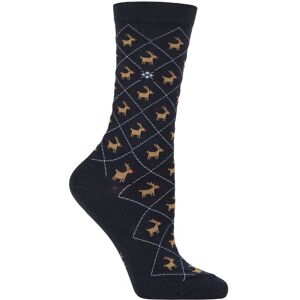 SockShop Women's 1 Pair Burlington Christmas Reindeer Cotton Socks Navy 3.5-7 Women's - Blue - Size: Small SockShop Women's 1 Pair Burlington Christmas Reindeer Cotton Socks Navy 3.5-7 Women's - Blue - Size: Small