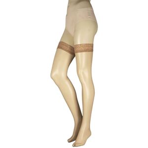 Women's 1 Pair Falke Shelina 12 Denier Ultra Transparent Hold Ups With Shimmer Powder 8.5-9 - Skin Tones - Size: Small Women's 1 Pair Falke Shelina 12 Denier Ultra Transparent Hold Ups With Shimmer Powder 8.5-9 - Skin Tones - Size: Small