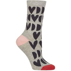 SockShop Women's 1 Pair Caroline Gardner Patterned Bamboo and Cotton Blend Socks Heart and Moon Charcoal 4-8 - Grey - Size: Small SockShop Women's 1 Pair Caroline Gardner Patterned Bamboo and Cotton Blend Socks Heart and Moon Charcoal 4-8 - Grey - Size: Small