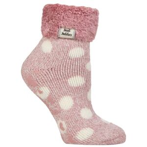 SockShop Women's 1 Pair Heat Holders Lounge Feather Turn Over Cuff Socks Rose Blush / Cream Twist 4-8 - Multi Coloured - Size: Small SockShop Women's 1 Pair Heat Holders Lounge Feather Turn Over Cuff Socks Rose Blush / Cream Twist 4-8 - Multi Coloured - Size: Small