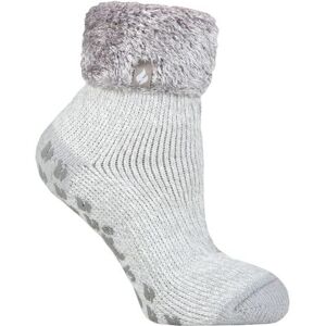 Women's 1 Pair Heat Holders Lounge Feather Turn Over Cuff Socks Queenstown Plain Silver Grey 4-8 Ladies - Grey - Size: Small Women's 1 Pair Heat Holders Lounge Feather Turn Over Cuff Socks Queenstown Plain Silver Grey 4-8 Ladies - Grey - Size: Small