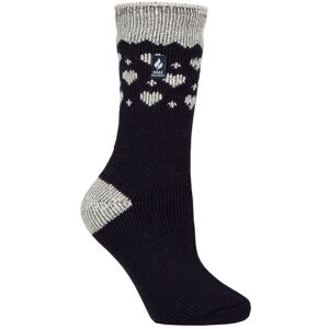 Women's 1 Pair SOCKSHOP Heat Holders 2.3 TOG Patterned Thermal Socks Hearts Navy 4-8 - Blue - Size: Small Women's 1 Pair SOCKSHOP Heat Holders 2.3 TOG Patterned Thermal Socks Hearts Navy 4-8 - Blue - Size: Small