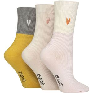 SockShop Women's 3 Pair Caroline Gardner Bamboo Ribbed Lightweight Lesiure Socks Pink / Cream / Grey / Mustard 4-8 - Multi Coloured - Size: Small SockShop Women's 3 Pair Caroline Gardner Bamboo Ribbed Lightweight Lesiure Socks Pink / Cream / Grey / Mustard 4-8 - Multi Coloured - Size: Small