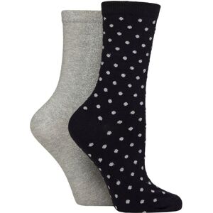 SockShop Women's 2 Pair Charnos All Over Sparkle and Spot Socks Navy One Size - Blue - Size: One Size SockShop Women's 2 Pair Charnos All Over Sparkle and Spot Socks Navy One Size - Blue - Size: One Size