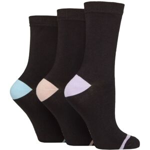 SockShop Women's 3 Pair Glenmuir Contrast Heel and Toe Bamboo Socks Black Lilac / Peach 4-8 - Black - Size: 4-8 SockShop Women's 3 Pair Glenmuir Contrast Heel and Toe Bamboo Socks Black Lilac / Peach 4-8 - Black - Size: 4-8