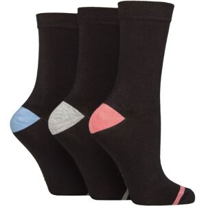 SockShop Women's 3 Pair Glenmuir Contrast Heel and Toe Bamboo Socks Black Pink / Grey 4-8 - Black - Size: 4-8 SockShop Women's 3 Pair Glenmuir Contrast Heel and Toe Bamboo Socks Black Pink / Grey 4-8 - Black - Size: 4-8