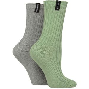 SockShop Women's 2 Pair Glenmuir Light Cushioned Bamboo Boot Socks Green / Grey 4-8 - Assorted - Size: Small SockShop Women's 2 Pair Glenmuir Light Cushioned Bamboo Boot Socks Green / Grey 4-8 - Assorted - Size: Small